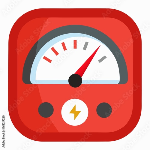 Voltmeter on White Background