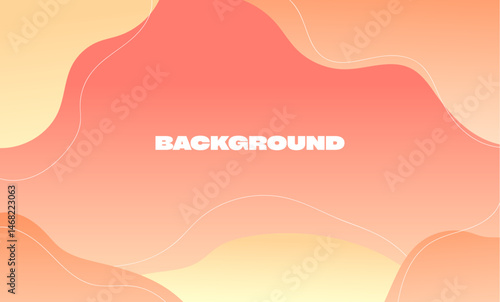 Abstract background with smooth organic shapes and a warm gradient in peach and orange colors. Stylish and minimalistic design for use in web design, presentations, social media, digital projects.