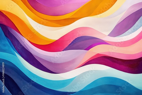 Abstract colorful wavy layers design.