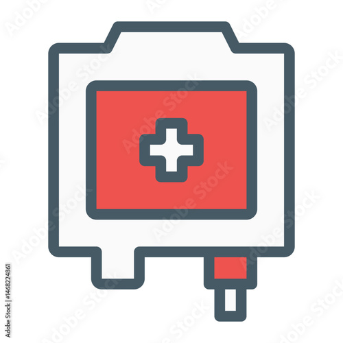 blood bag. This is a vector single icon with a filled outline style. Suitable for any purpose, such as website design, mobile app design, logo design, pattern design, etc.
