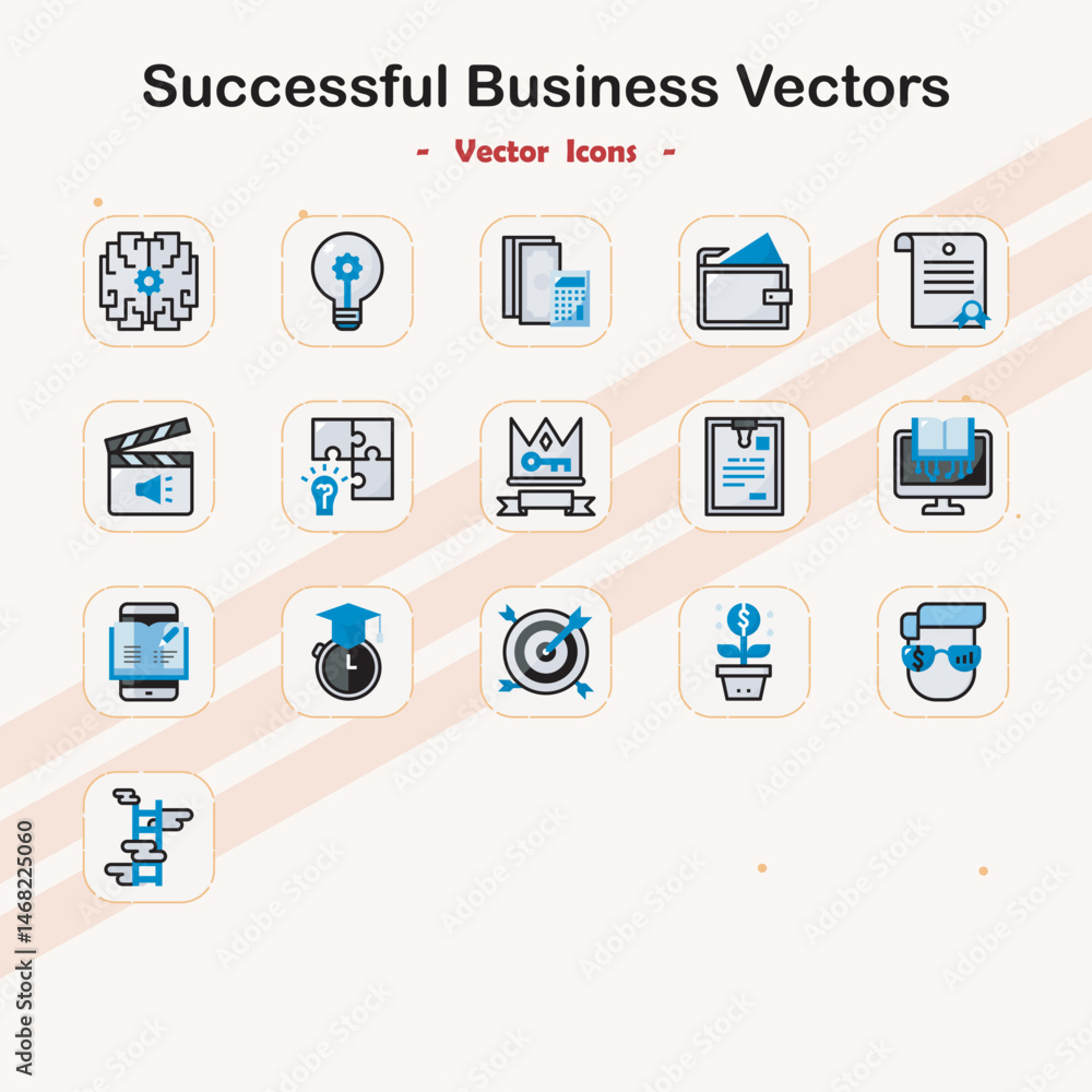 Successful Business Concepts Illustrated with Icons Successful Business Concepts Illustrated with Icons