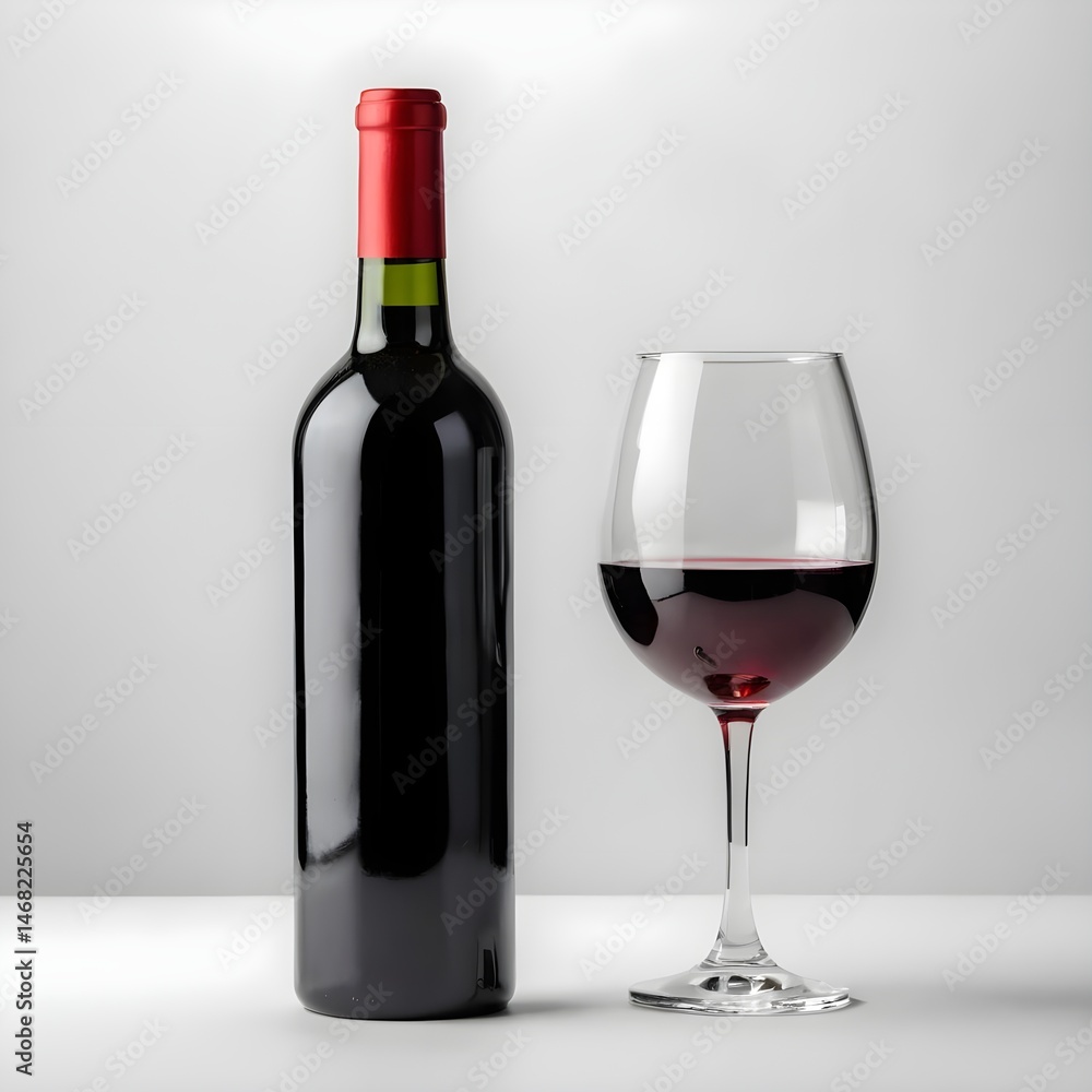 Bottle of Red Wine and Glass Bottle of Red Wine and Glass