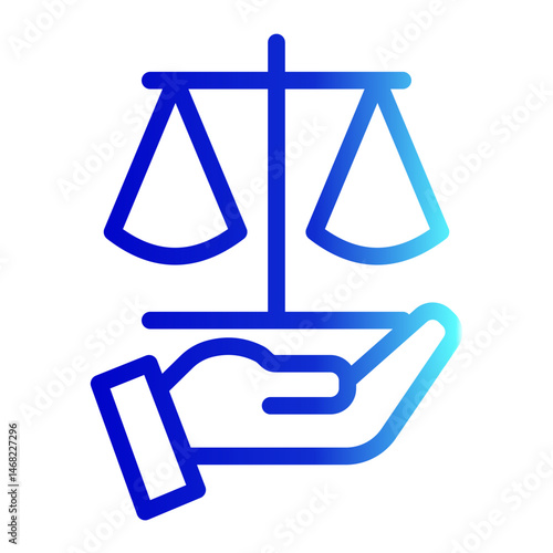 Justice Icon # Notary Pack Themes # Outline Gradient Style