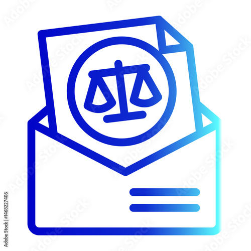 Subpoena Icon # Notary Pack Themes # Outline Gradient Style