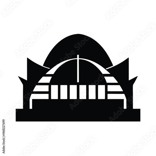 city concert hall black silhouette