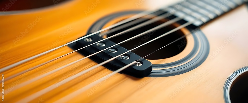 Fototapeta premium close up of a guitar strings and strings