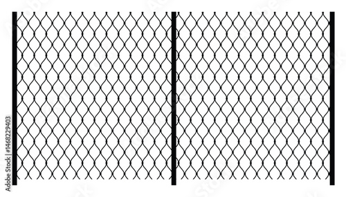 Chain link fence. Metal Wire Fence. Wire grid construction