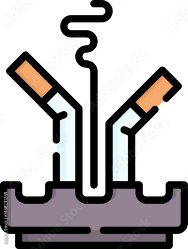 ashtray illustration on a white background    