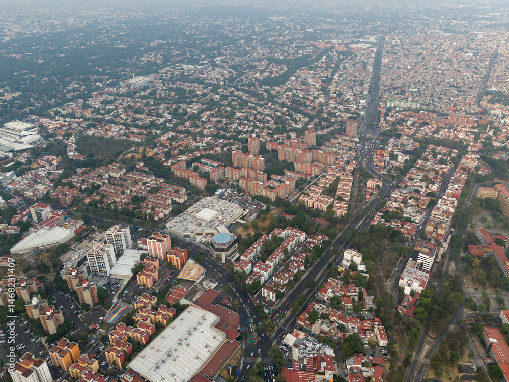 Obraz premium Southern CDMX iconic places from above, Mexico City, Coyoacan