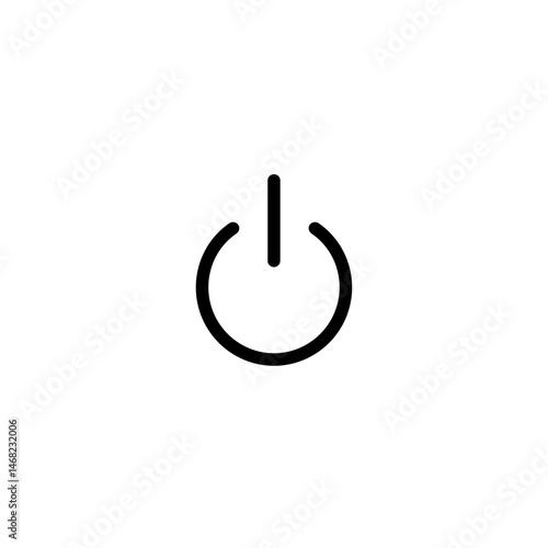 Power button icon black and white for digital device interface