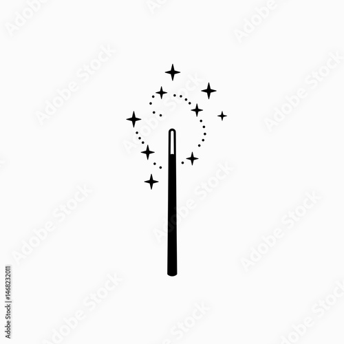 Magic wand icon black and white for design tools