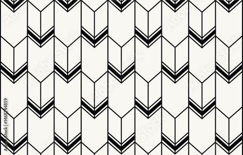 Ethnic tribal black and white arrow background. Seamless tribal pattern, folk embroidery, tradition geometric  tribal  ornament. Traditional design for fabric, textile, print, rug, paper