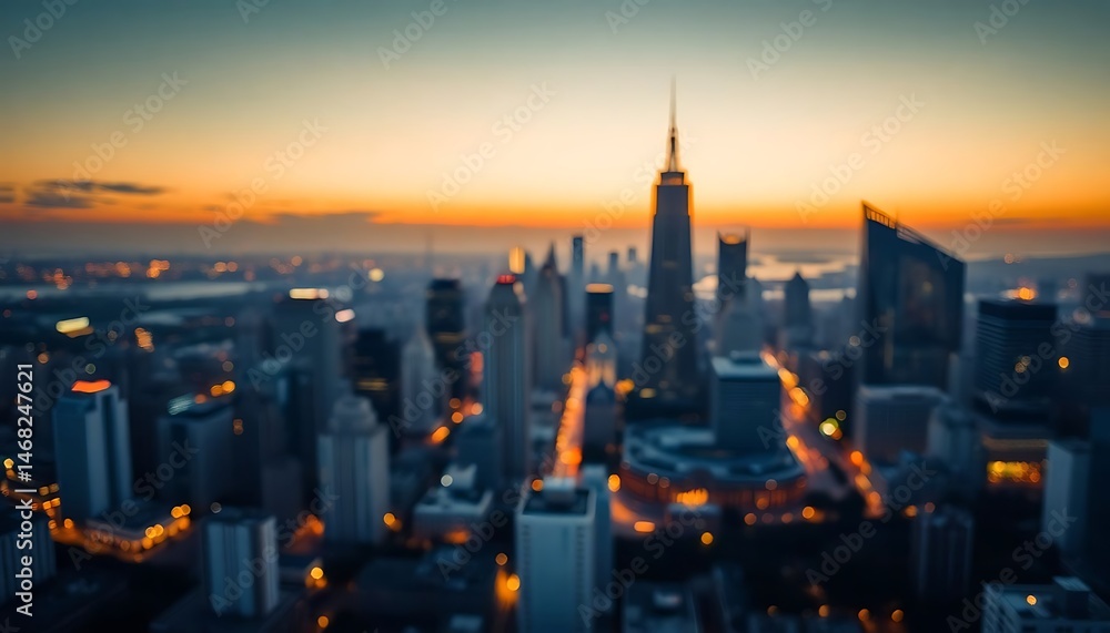 Obraz premium aerial view of a city at night