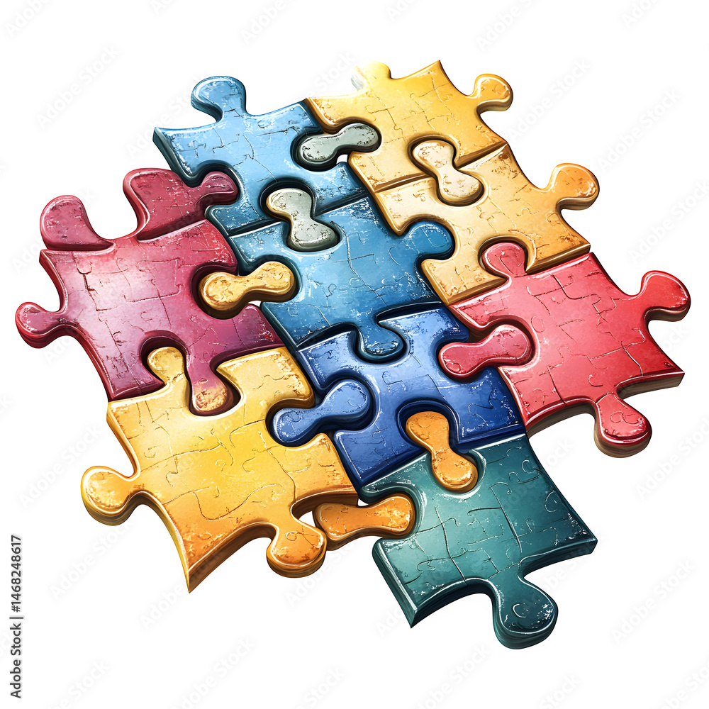 Fototapeta premium Puzzle. Vector illustration --v 6.1 --s 750 --raw