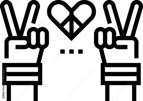 peace sign illustration on a white background     