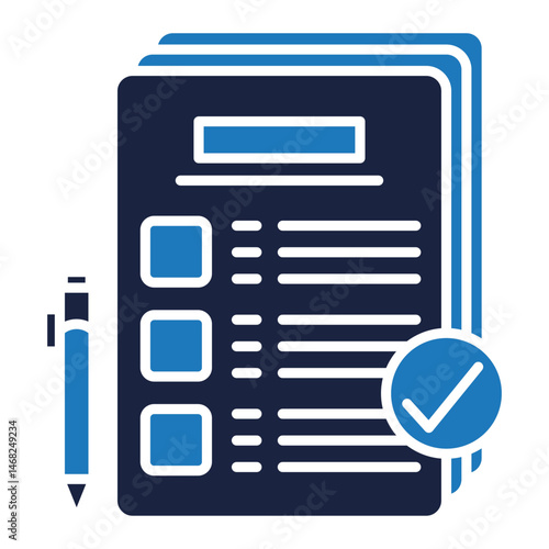 task complete icon blue style