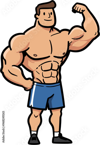 illustration of a muscular man