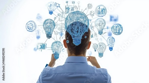 Emerging concept innovation abstract mind thought brainstorm connection human intelligence creativity inspiration and solutions perspective