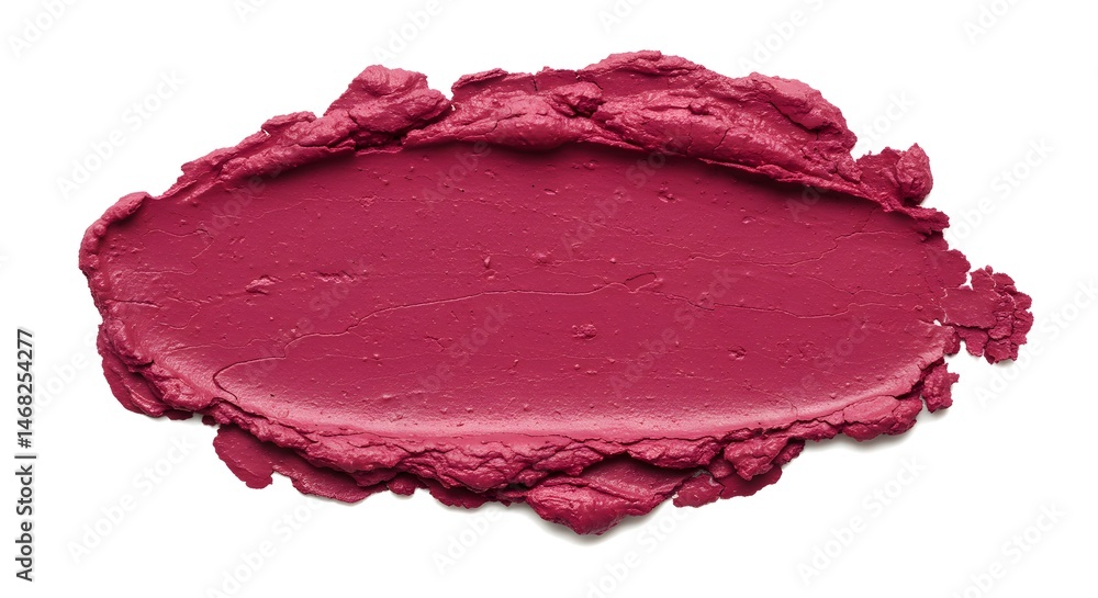 Fototapeta premium Lipstick Smear Texture in Raspberry Color on White Background for Beauty