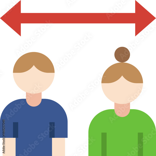 social distancing illustration on a white background     