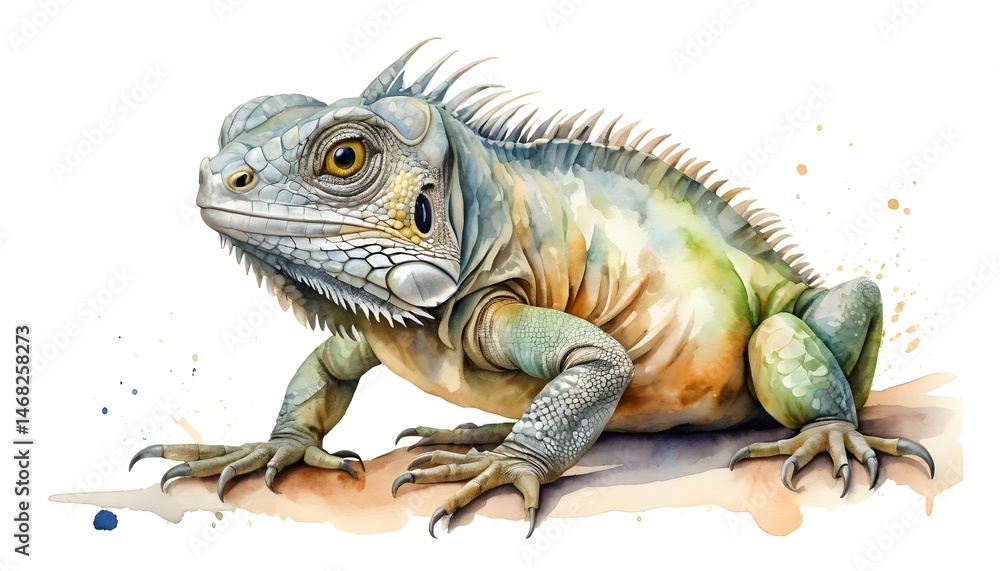 Obraz premium Watercolor Iguana