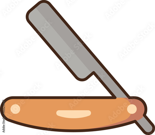straight razor (3) illustration on a white background     
