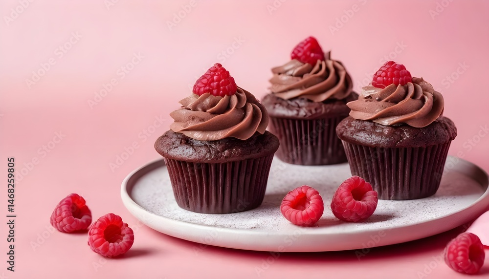 Delicious Chocolate Cupcakes with Fresh Raspberries Delicious Chocolate Cupcakes with Fresh Raspberries