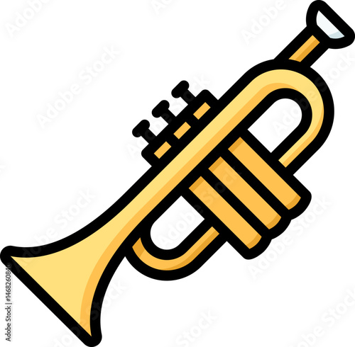 trumpet illustration on a white background     