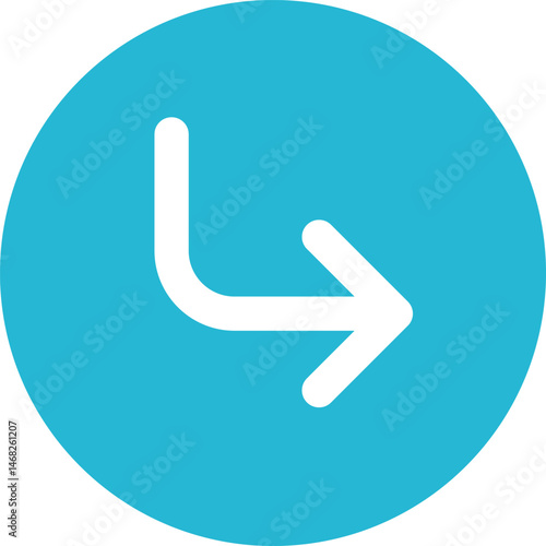 turn right illustration on a white background     