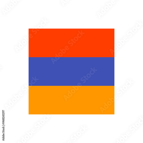 Illustration of the armenian flag with three horizontal bands of red blue and orange on a white background