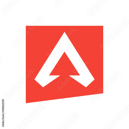 Apex legends logo featuring a white arrow pointing upwards inside a red square with a slight rotation