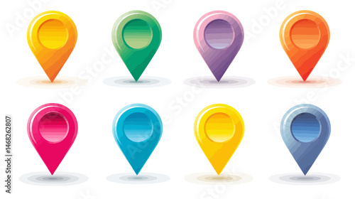 Free Download Location pin icon set in colours simple silhouette vector on white background  -   - GFXLoad