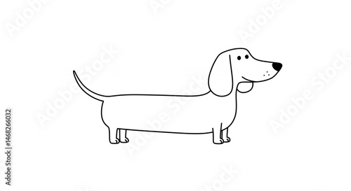 Outlined dachshund illustration