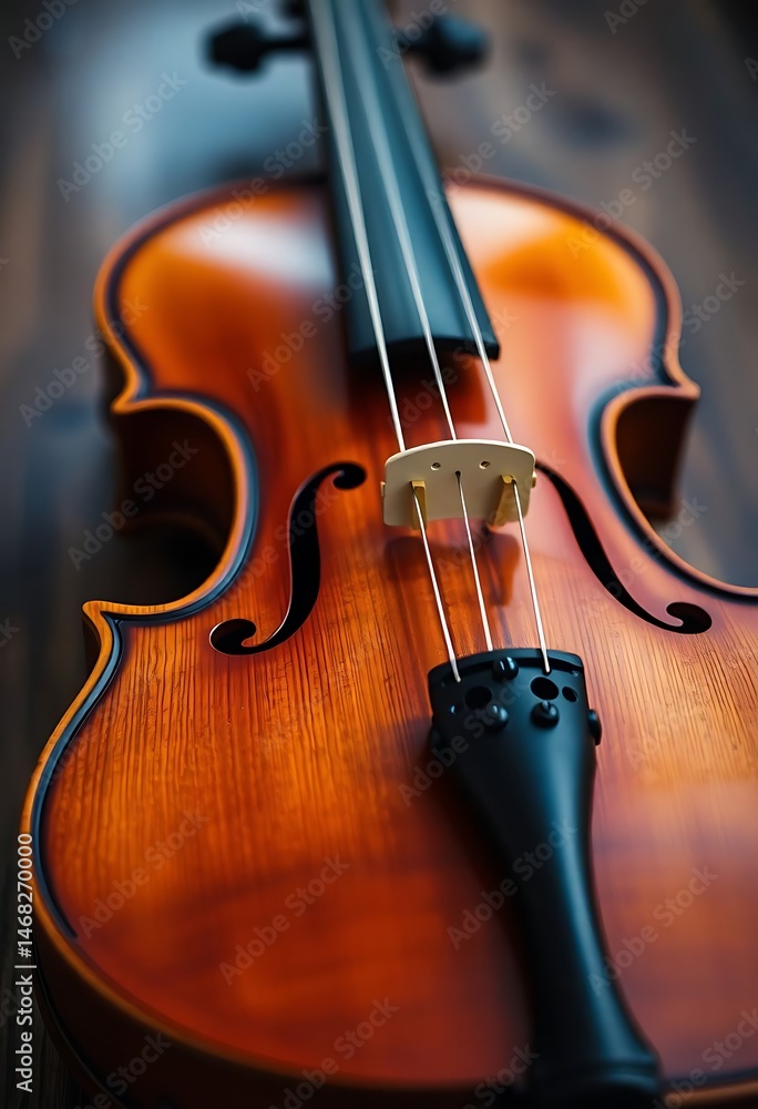 Fototapeta premium close up of a violin on a table