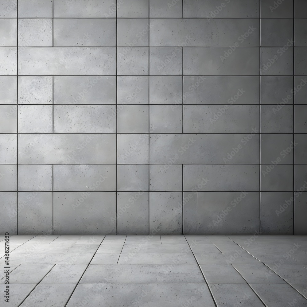 Obraz premium Grey Concrete Wall and Floor Texture