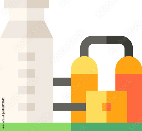 oil refinery illustration on a white background     