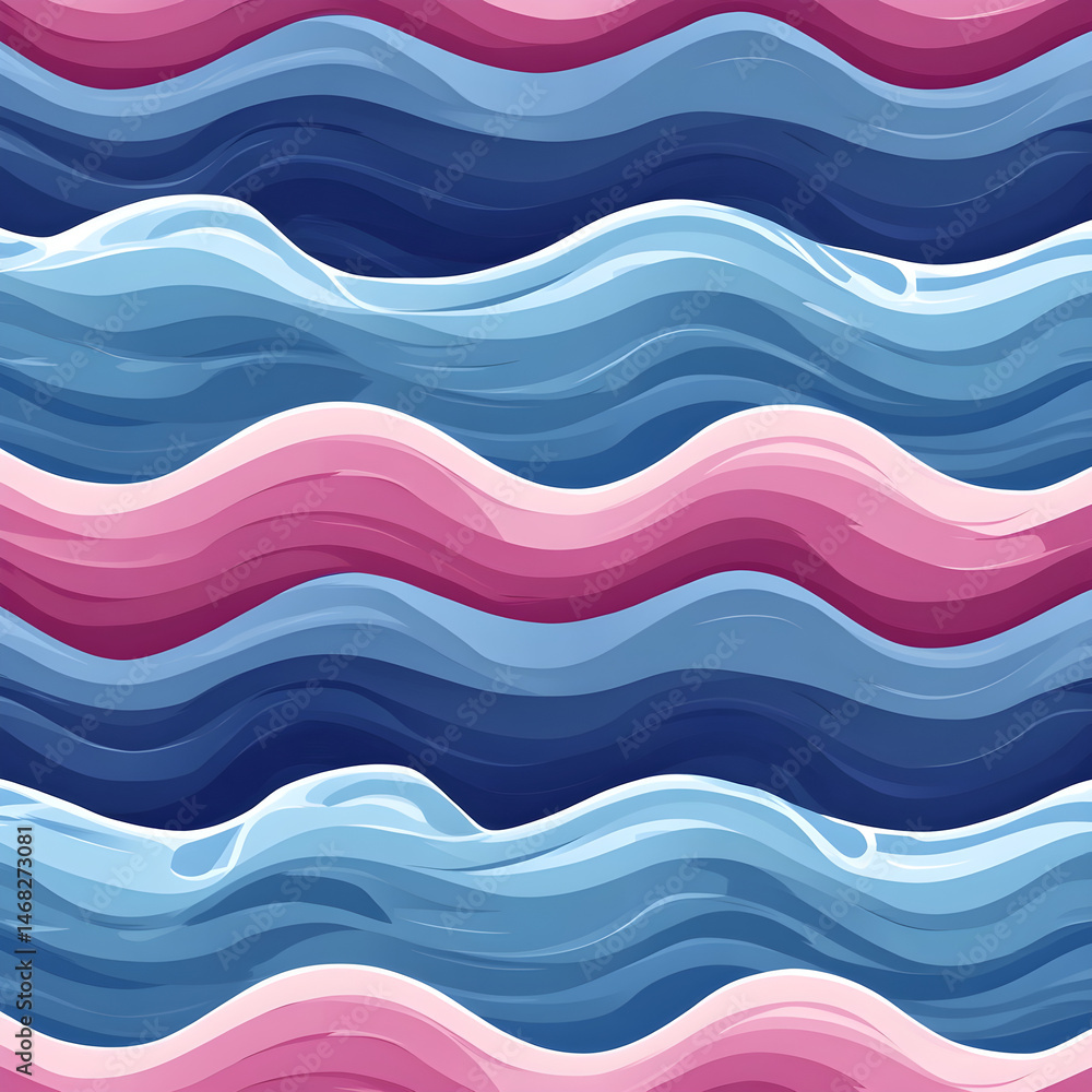 Fototapeta premium Wavy seamless pattern background. Vector illustration --v 6.1 --s 750 --raw