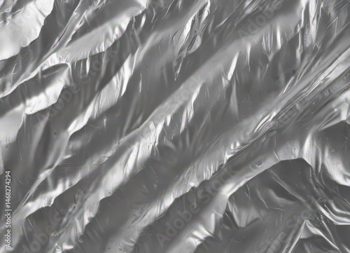Obraz na płótnie Wrinkled silver foil backdrop, shimmering metallic Abstract design , background, light w salonie