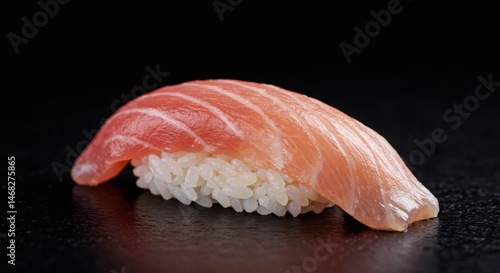 Elegant Tuna Nigiri: A Delicate Sushi Piece in Striking Contrast