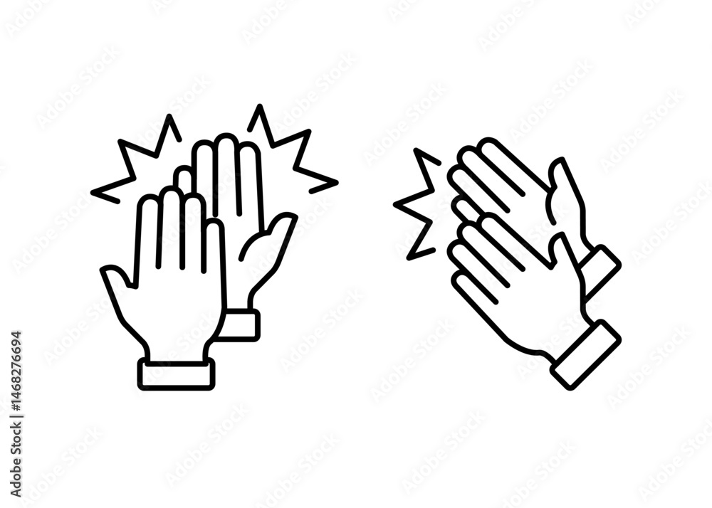 Fototapeta premium Clapping hands vector icon stock illustration