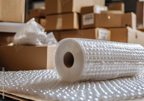 Bubble wrap roll on packing supplies