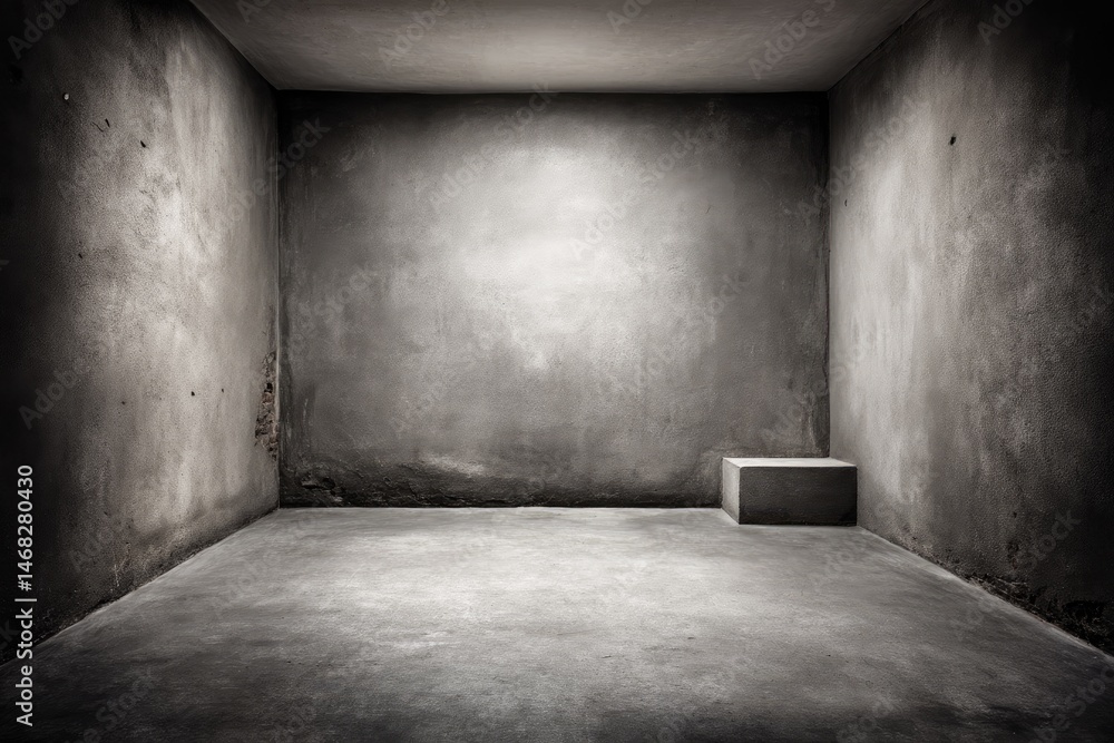 Empty, gray concrete room Empty, gray concrete room