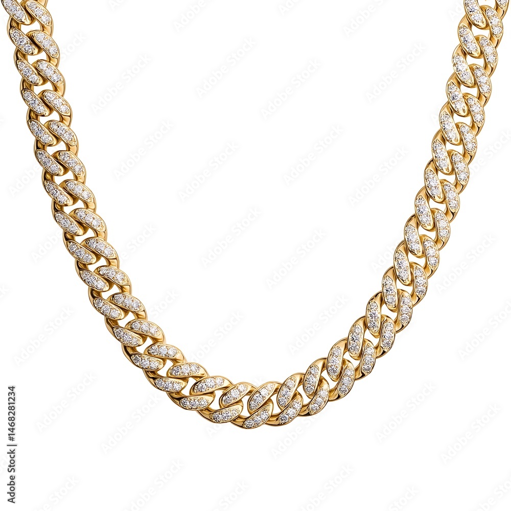 Obraz premium Luxurious Satin Yellow Gold Tennis Necklace Adorned with Pavé Diamonds Exuding Timeless Glamour and Sophistication