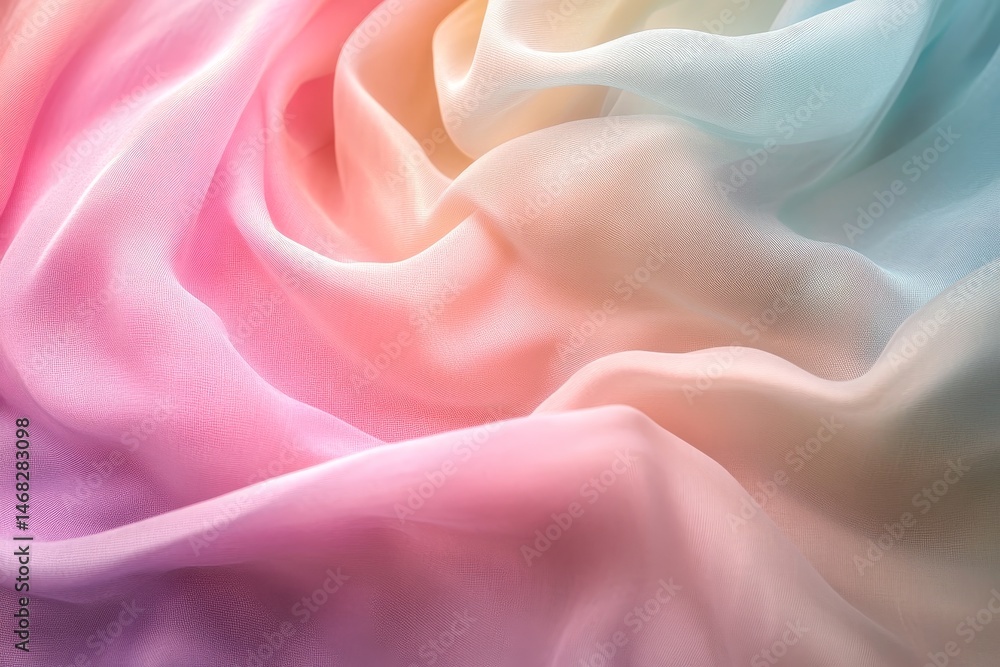 Soft, flowing fabric with a pastel ombre effect. Soft, flowing fabric with a pastel ombre effect.