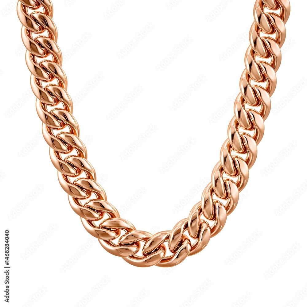 Obraz premium Add Warm Shine To Outfit With A Glossy Copper Chain Necklace Featuring Twisted Curb Links