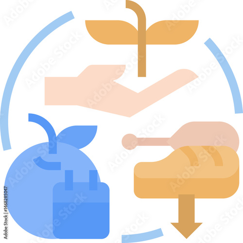 sustainable illustration on a white background     