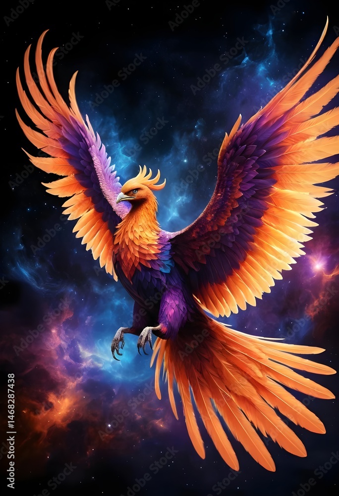 Phoenix in Cosmic Nebula Phoenix in Cosmic Nebula