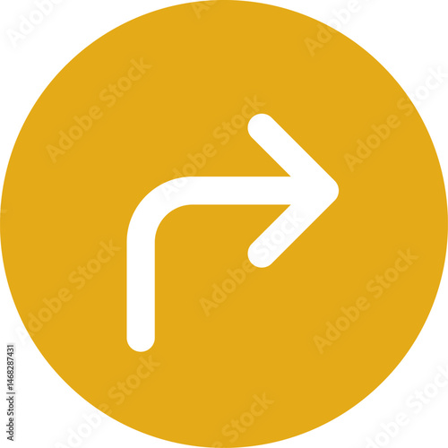 turn right illustration on a white background     