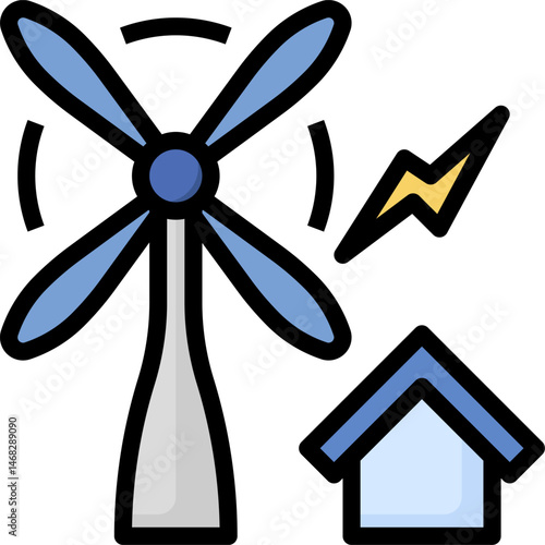 wind turbine illustration on a white background     