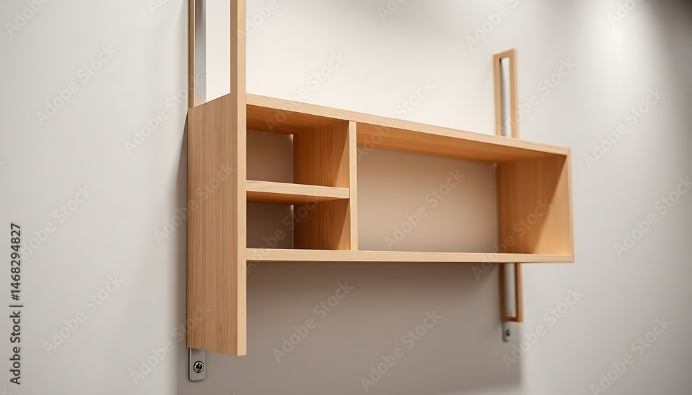 wooden shelf with several compartments on it wooden shelf with several compartments on it